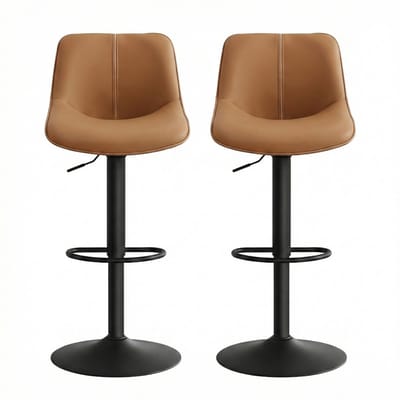 VASAGLE - Barkruk - Set van 2 Barkrukken - Draaibaar en In Hoogte Verstelbaar - Ergonomische Rugleuning