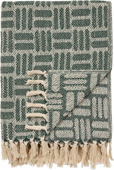 Artichok Amina Plaid Groen - Deken - Voor Op Bank - Over Bed - Zacht - Wol - Polyester - Plaid voor Woondecoratie - 180 x 130 cm