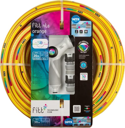 Robuuste en flexibele tuinslang - 1/2 inch (125mm) - 20mm - Met accessoires - Geel - Multijet-gietpistool - Exclusieve technologie