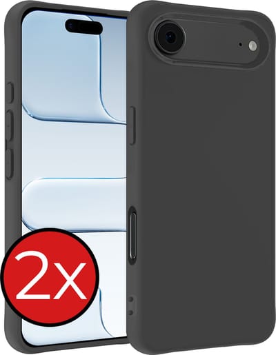 Hoesje - 2 Stuks - Geschikt voor Apple iPhone Air - Sterk & Shockproof - Telefoonhoes - Back Cover - Case Siliconen - Telefoon Hoes - Zwart
