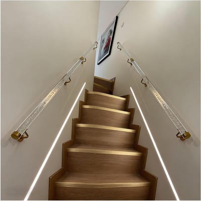 Trapleuning Acryl - Wandsteun Leuning - Veiligheid Thuis - Op Maat Gemaakt - 120 cm - Transparant