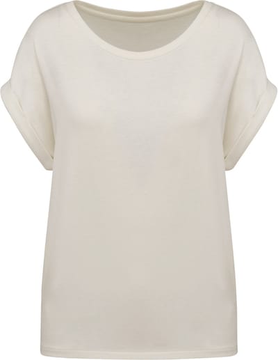 Native Spirit Ecologisch damesshirt met mouwen met omslag NS309 - Ivory - M