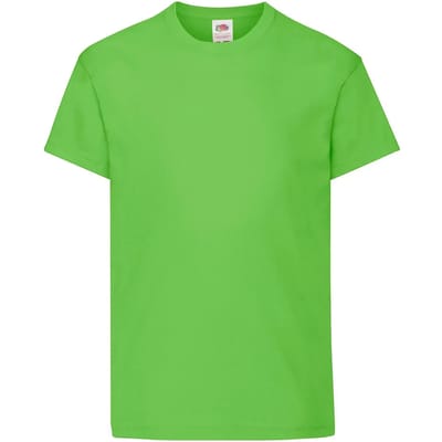 Fruit of the Loom T-shirt Kinderen maat 104 (3-4) 100% Katoen 5 stuks (Lime Green)