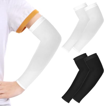 2 Paar Arm Sleeves voor Kinderen - UV Zonnebescherming, Compressie en Comfort voor Jongens en Meisjes