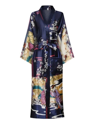 Bovista Badjas Dames - Kimono - Kamerjas - Ochtendjas - Pyama - Donkerblauw - S