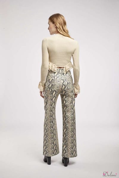 Broek Toxik3 wide leg fit slang met hoge taille