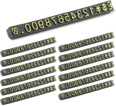 Verstelbare Prijslabels voor Retail, 12 Stuks, Ideaal voor Sieraden en Ringbeveiliging, Prijsdisplay met Aantal Teller