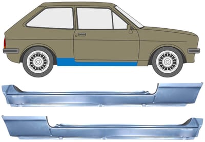Volledige dorpel voor Ford Fiesta 1976-1983 / Links + Rechts / Set