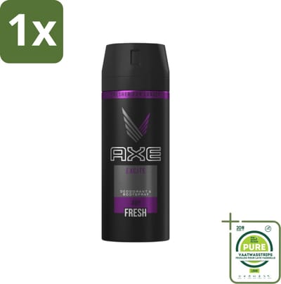 1 x Axe Deodorant Bodyspray Excite 150 ml - Axe Excite - Deodorant Spray - Lichaamsgeur Bescherming - Onweerstaanbare Geur - Langdurige Geur