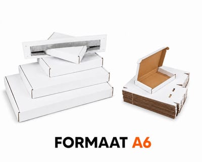 25x Witte Brievenbusdozen A6 – 16 x 11 x 3 cm – Platte Verzenddoosjes met Bovenklep – Postdozen Karton