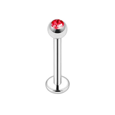 Zilver Met Steentje - Tragus / Helix / Labret Piercing