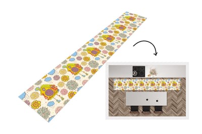 Keukenloper - Loper keuken - Koekoeksklok - Patronen - Paddenstoel - Bloemen - 300x50 cm - Keukenloper vinyl