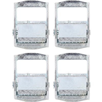 4 Stuks Gesp van Zinklegering voor Zware Sjorbanden Vrachtriem Vaste Spanner Ratelgesp(20 mm ) white