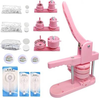 DIY Button Maker voor Pin Badges, 25mm/32mm/58mm - Inclusief 300 Button Onderdelen voor Creatieve Geschenken en Handgemaakte Pins