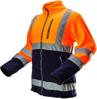 Neo Tools Hi-Vision Polar Fleece Jas H Balk Reflectie ORANJE S Licht Gewicht 280g/m2 100% Poliester Warm Polar Fleece Aan De Binnenzijde EN ISO 13688:2013