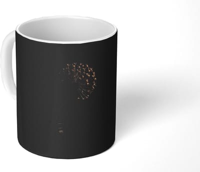 Mok - Koffiemok - Bol - Gedroogd - Vaas - Zwart - Mokken - 350 ML - Beker - Koffiemokken - Theemok