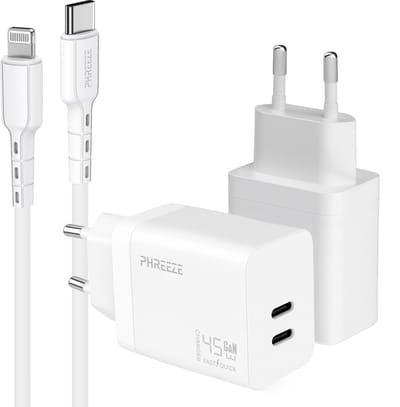Phreeze usb C oplader geschikt voor iPhone en iPad met Lightning kabel - Snellader