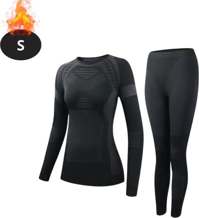 Bovista Thermokleding Dames - Thermobroek - Thermoset - Thermolegging - Winter - Thermoshirt - Zwart - S