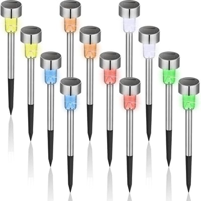 oCreon LED Solarverlichting Tuin (12 Stuks) - Kleurveranderende - Waterdichte Buitenverlichting