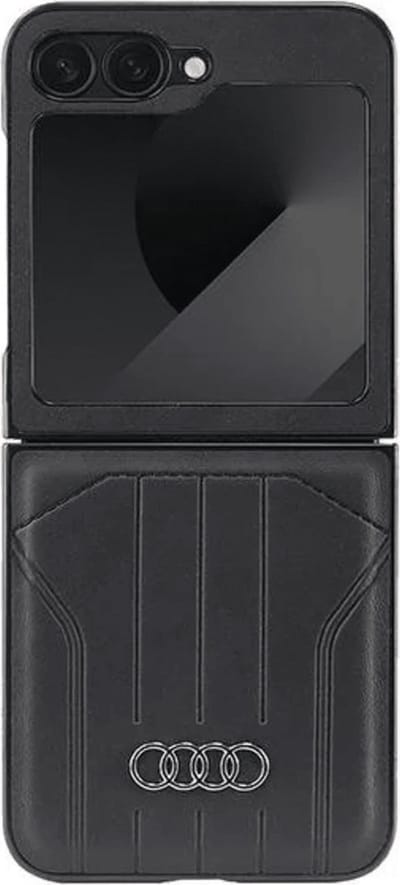 Audi Synthetic Leather MagSafe Back Case - Geschikt voor Samsung Galaxy Zflip 6 - Zwart