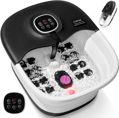 Quvo® Voetenbad met Massage - Voetenbad - Voetmassagebad - 16 Acupressuurrollen - Zwart - 35cm x 41cm x 12cm