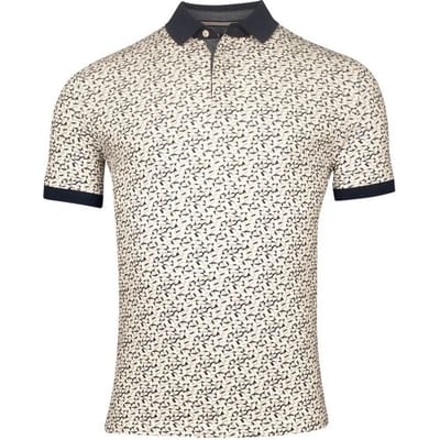 Baileys Polo Piqué Allover Mosaic Pattern Beige / male