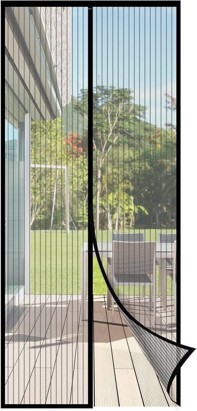 Thijox - Magnetisch Muggennet Deur 90x200 cm - Insectenwerend Vlies Gordijn - Stil Openen en Sluiten - Eenvoudig Te Monteren, Geen Boren Nodig