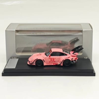 Schakelaar 1:64 Voor 993 Rauh-Welt Begriff #98 #91 Mat Roze/Groen Diecast Modelauto Miniature Beperkte Collectie Speelgoedvoertuig Modellen gray