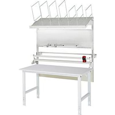 Rau verpakkingstafelsysteem 05 Werktafel serie Tom, B 2000 x D 1000 x H 760-1080 mm, melamine blad, tot 500 kg