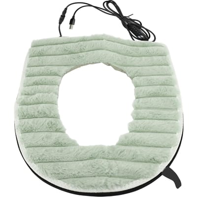 Toilet Verwarmde Zittinghoes USB-voeding Zitkussen Verwarmer Wasbare Fluwelen Doek Pad voor Thuis groen