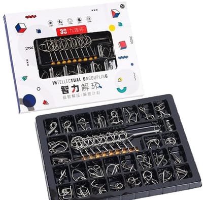 30 Stuks Metalen Puzzels Set - Educatieve Breinbrekers voor Kinderen en Volwassenen