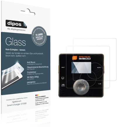 dipos – 2x Pantserfolie geschikt voor Spektrum Smart Charger S1500 | 9H Screenprotector