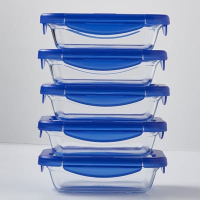 Pyrex - Cook & Go Schaal Rechthoek met Deksel 2-Delig - Transparant - Borosilicaatglas