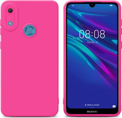 Cadorabo Hoesje geschikt voor Huawei Y6 2019 in FLUID HOTPINK - Beschermhoes gemaakt van flexibel TPU silicone Cover Fluid Case