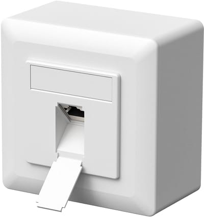 Netwerk Doos - Data Aansluiting - Netwerk Installatie - 10 Gigabit Snelheid - 80x80mm - Wit