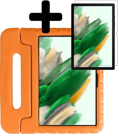 Hoes - Geschikt voor Samsung Galaxy Tab A8 - Met Screenprotector - Kinderhoes Shockproof Bumper - Kidsproof Case - Tablet Hoesje - Kinder Hoesje Cover - Oranje