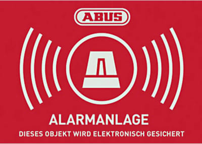 ABUS AU1423 Waarschuwingssticker Alarmsysteem Taal Duits (b x h) 74 mm x 52.5 mm