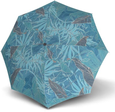 Knirps paraplu T.200 Medium Duomatic Monstera blauw