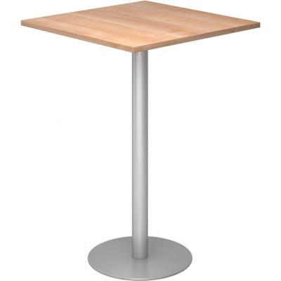 BISTRO H88Q S - Systeem conferentietafel Walnoot 80 x 80 Zilver
