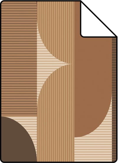 Proefstaal ESTAhome behang geometrische vormen bruin - 26.5 x 21 cm - 131063-S