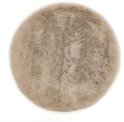 Zitkussen van kunstbont voor woonkamer en decoratie, 40 x 40 cm, rond, taupe, set van 4