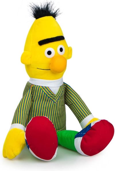 Bert - Sesamstraat Bert en Ernie Pluche Knuffel 38 cm {Sesamestreet Plush Toy | Sesam Straat Speelgoed Knuffeldier Knuffelpop voor kinderen jongens meisjes | Cookie Monster, Elmo, Oscar Mopperkont, Bert, Ernie}