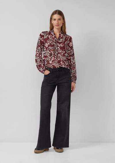 s.Oliver - female - Suri jeans / normale pasvorm / halfhoog / wijde pijpen / juwelendetail