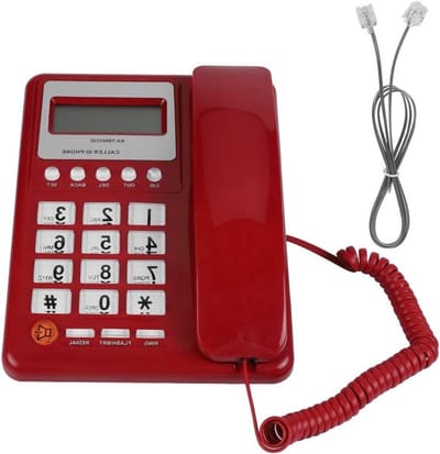 Vaste Kantoortelefoon - Bedrade Telefoon - Zakelijk Gebruik - Nummerherkenning - 21.7 cm - Rood