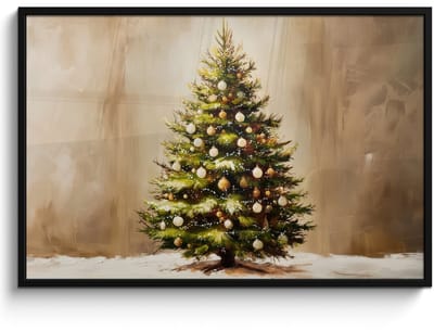 Poster in lijst - Fotolijst 120x80 cm - Posters - Kerst - Sfeer - Groen - Posterlijst zwart - Decoratie - Wanddecoratie woonkamer - Muurdecoratie slaapkamer - Kerstversiering - Kerstdecoratie voor binnen - Kerstmis