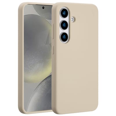 Accezz Hoesje - Geschikt voor Samsung Galaxy S25 - Liquid Silicone Backcover met Magnetische Ring - Stone