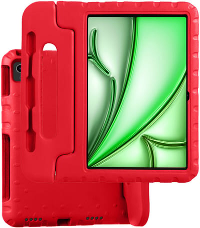 Hoesje Geschikt voor Apple iPad Air M3/M4 (2025/2026) - 11 inch - Kinderhoes Shockproof Bumper - Kidsproof Case - Tablet Hoes - Kinder Hoes Cover - Rood