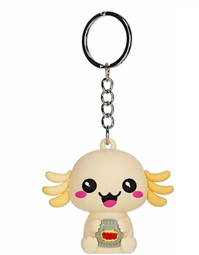 Kawaii Kuties 3D Axolotl Sleutelhanger – Geel Honey – Snaxolotyl Series – Cute Axolotl Charm Keychain 6 cm – Cadeau