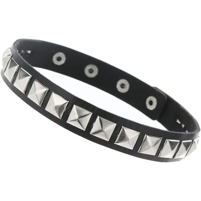 Punk Mode Persoonlijkheid Trend Vierkante Klinknagel Kraag PU Leer Kraag Ketting Geschikt Voor Valentijnsdag Cadeau white