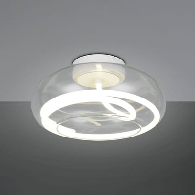 Trio Lighting LED plafondlamp Tarsia, mat wit, Ø 40 cm glas